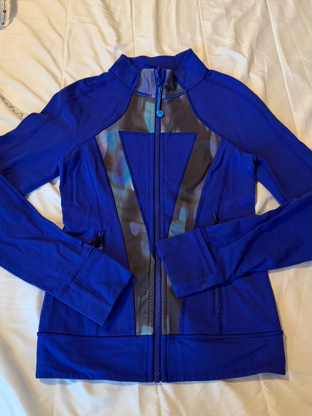 Ivivva Royal Blue Full-Zip Athletic Jacket with Dark Mesh Panels